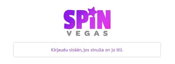 Spin vegas kirjaudu