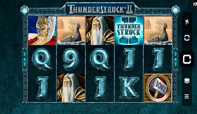 Thunderstruck 2 pelinäkymä