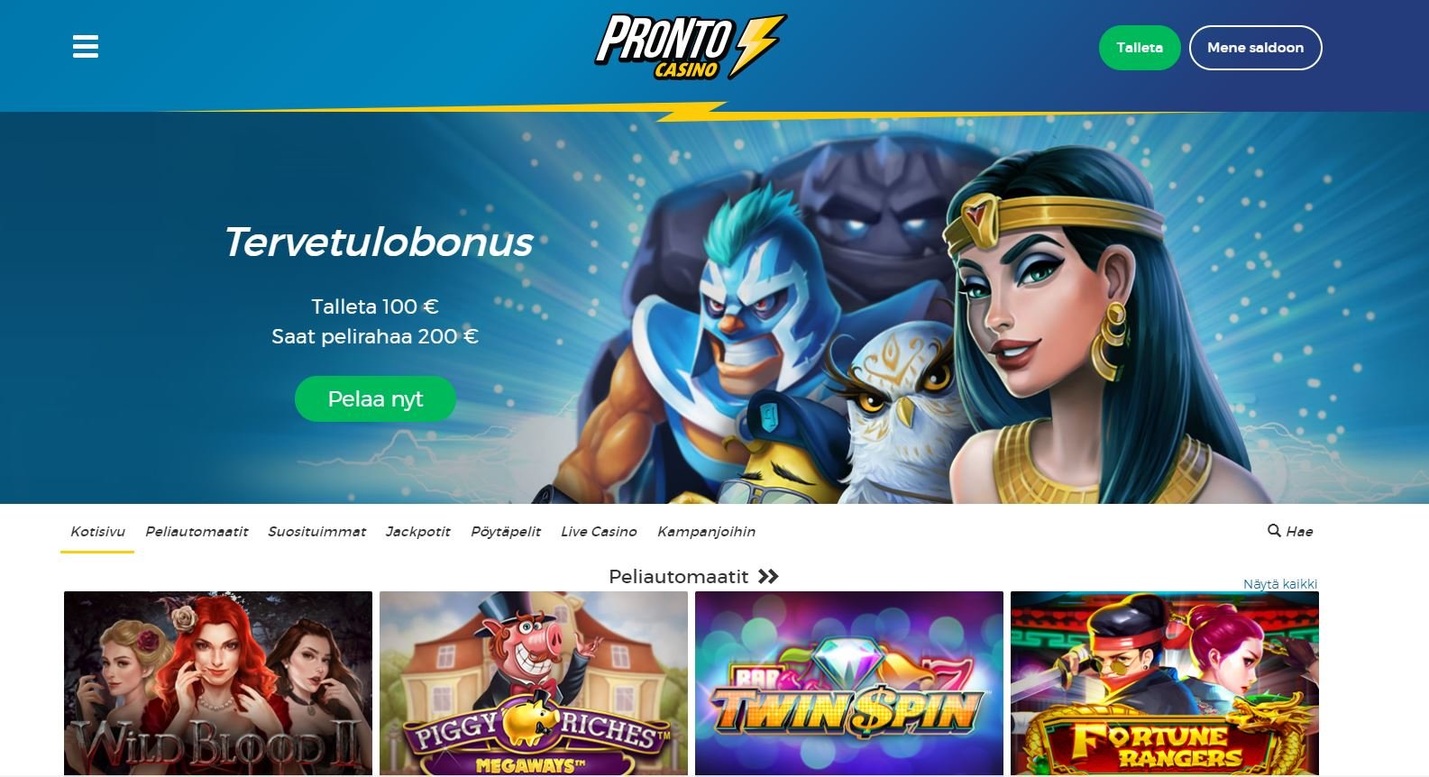 Pronto Casino etusivu