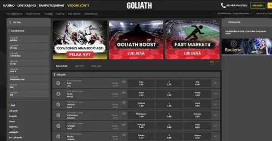 goliath casinon vedonlyönti