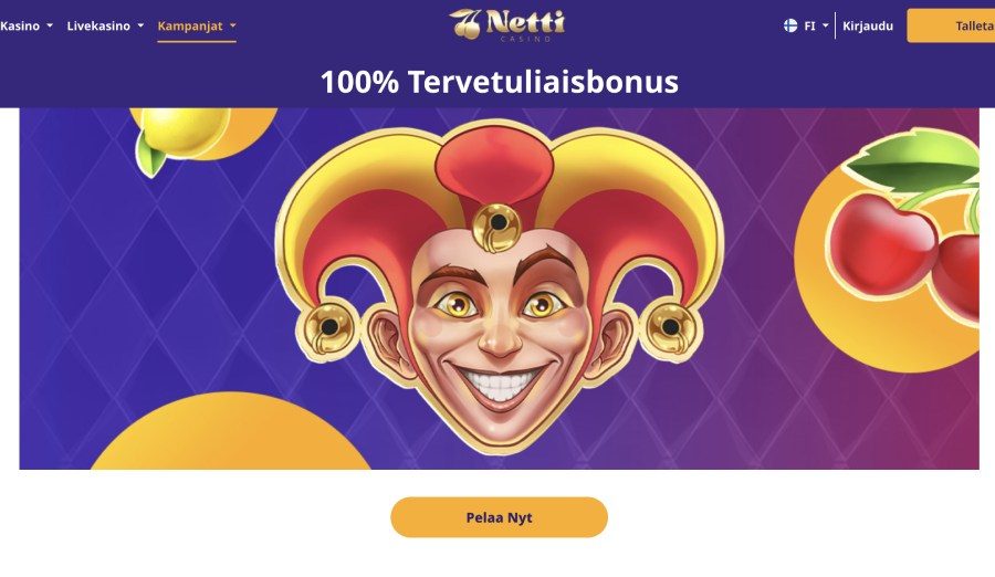 Netticasino tervetuliaisbonus