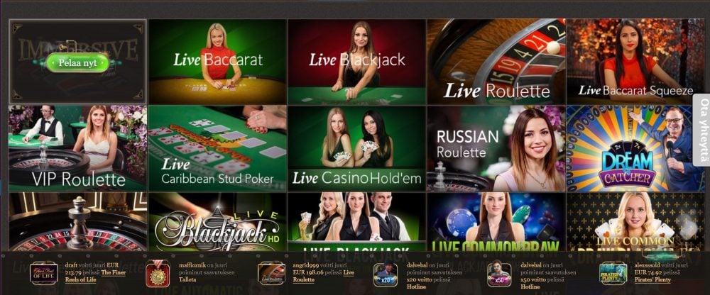 joycasinon livepöydät