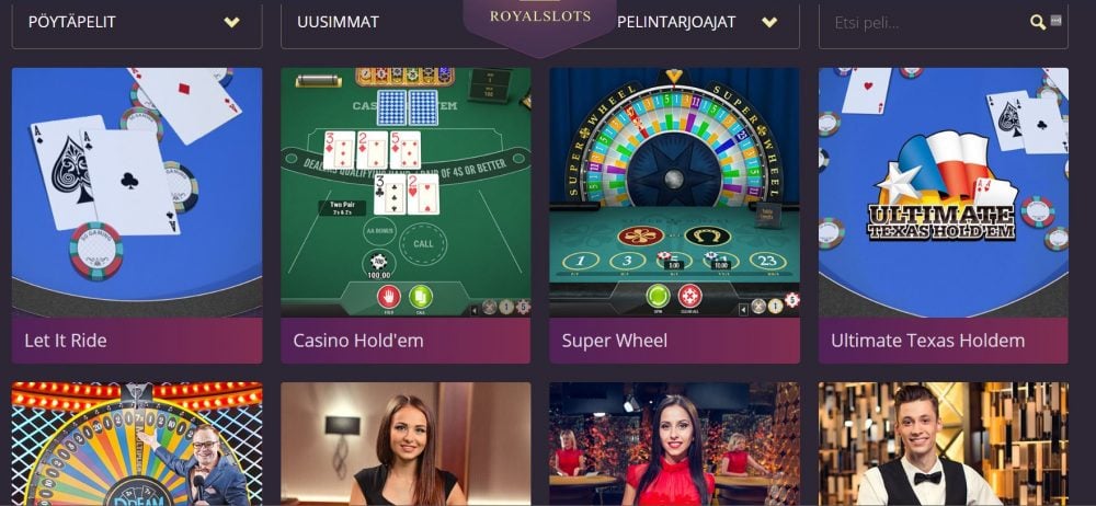 royalslots pöytäpelit