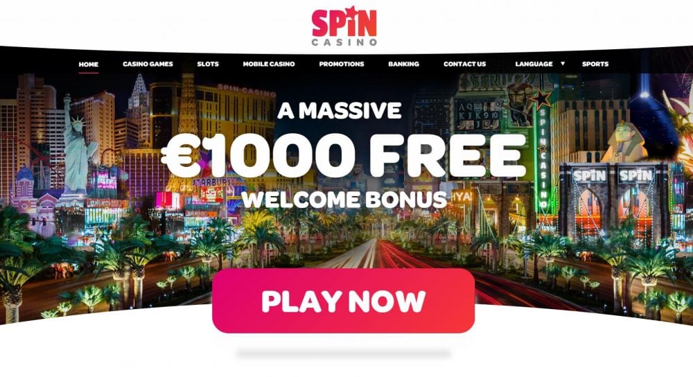 spin casino tarjoaa 1000 € bonusta