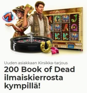 200 ilmaiskierrosta kirsikka kasinolta