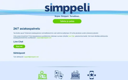 Simppeli casino asiakaspalvelu