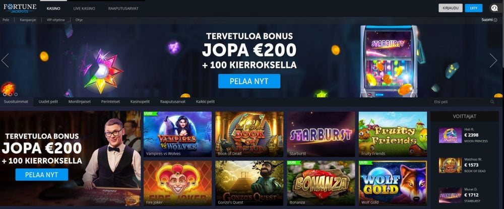 Fortune Jackpots etusivu