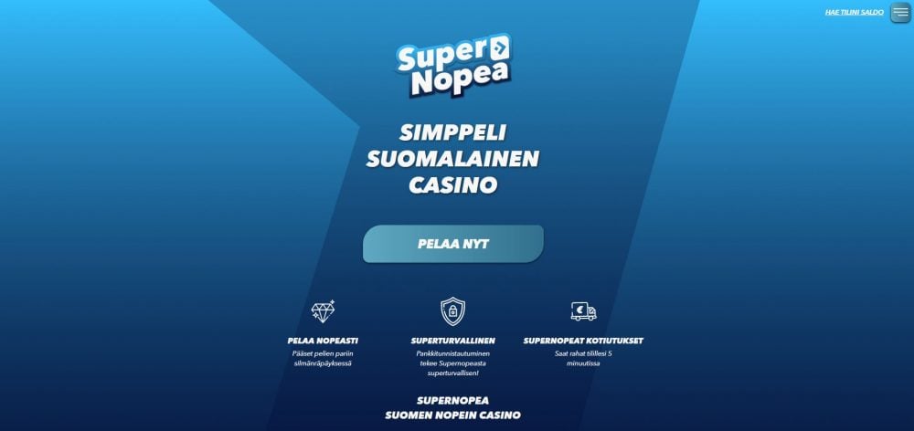 SuperNopea casino etusivu