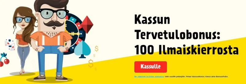 Kassu casinon tervetuliaisbonus koostuu ilmaiskierroksista