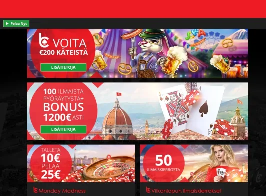 bCasino tarjoaa runsaasti erilaisia kampanjoita ja bonuksia