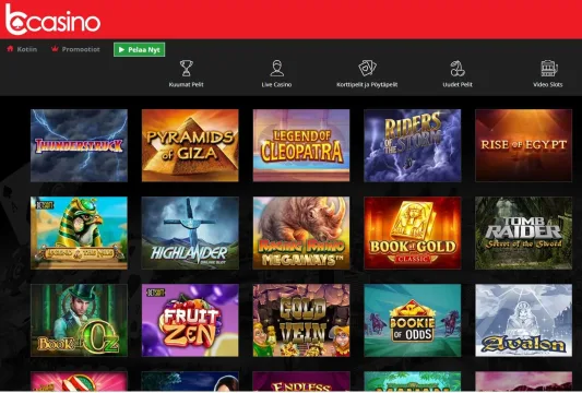 bCasino tarjoaa laajan pelivalikoiman