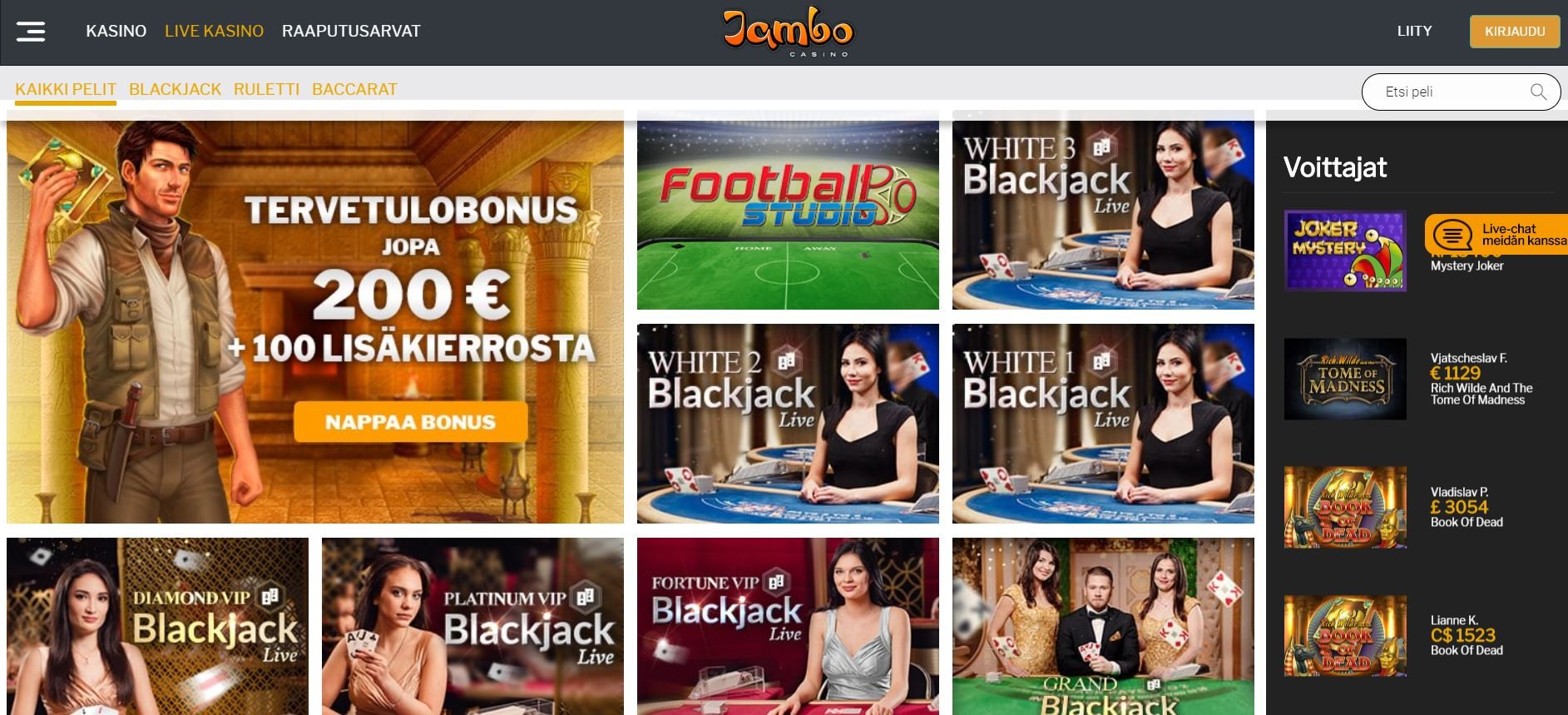 Jambo casino livepelit