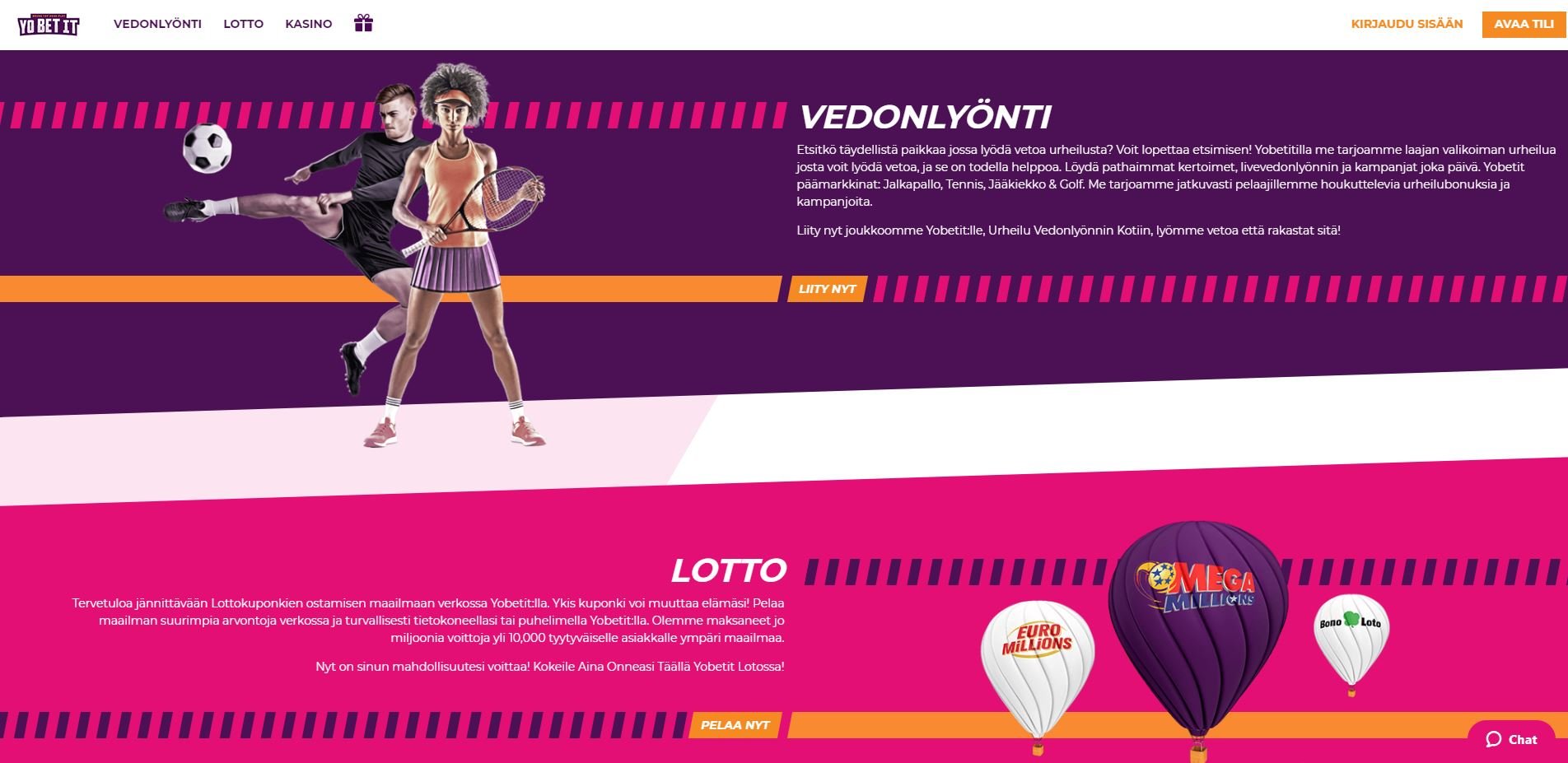 Yobetit casino Vedonlyönti ja Lotto