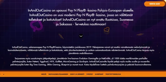 InAndOutCasino tietoa