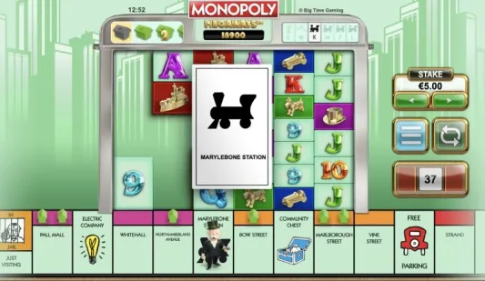 Monopoly Megaways pelinäkymä