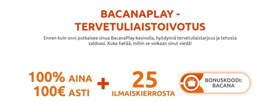 Bacana Play tervetuliainen