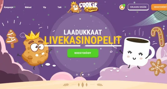 Cookie Casino etusivu