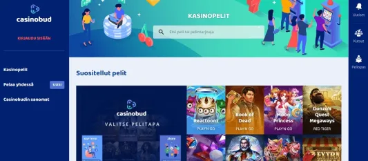 Casinobud pelivalikoima