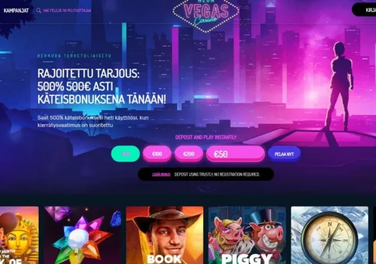 Neon Vegas Casino etusivu