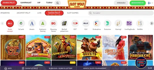 Slot Wolf Casinon pelivalikoima