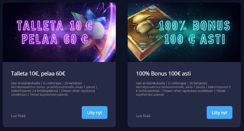 Rush Casino tervetulotarjous