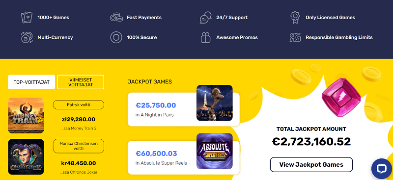 InstantPay Casino jackpotit