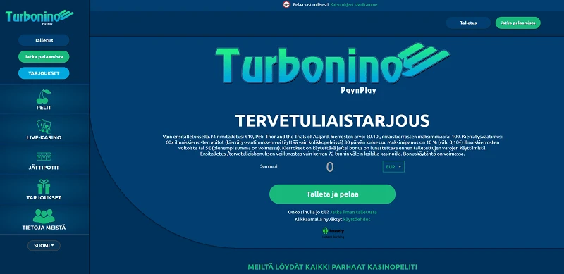 Turbonino Casino etusivu