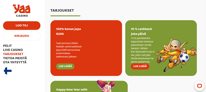 Yaa Casino tarjoukset