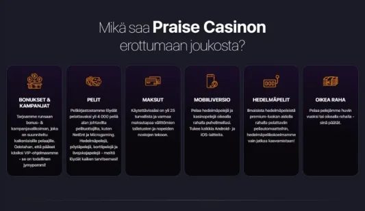 Praise Casino kohokohdat