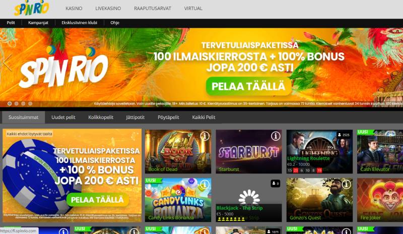 Spin Rio Casino etusivu