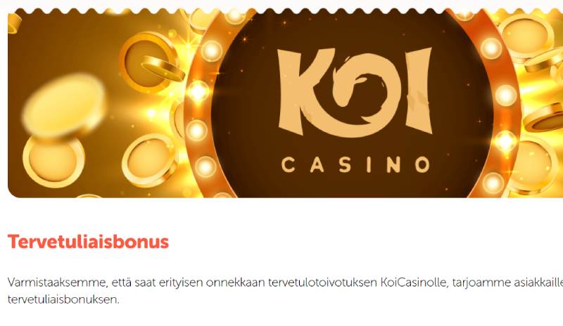 Koi Casino tervetulobonus