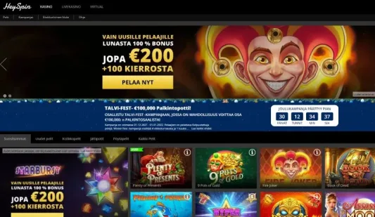 HeySpin Casino etusivu