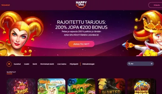 Happy Spins Casino etusivu