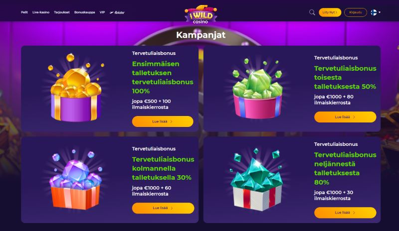 iWild Casino kampanjat