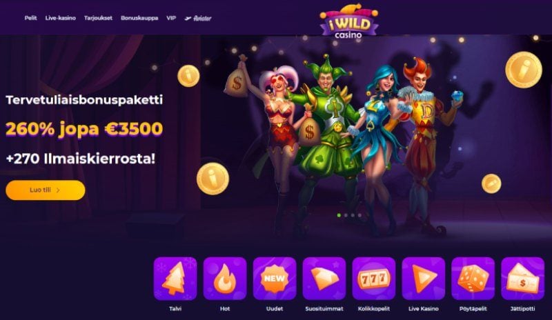 iWild Casino tervetulobonus