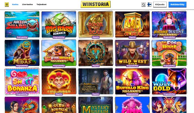 Winstoria Casino kolikkopelit