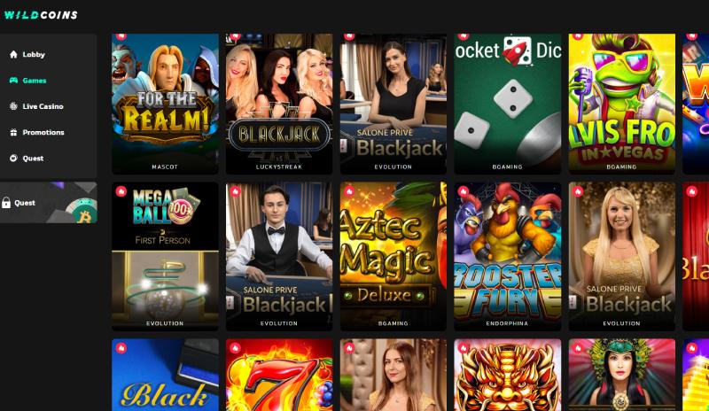 Wildcoins Casino kolikkopelit