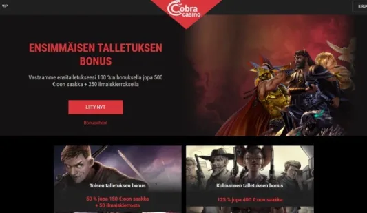 Cobra Casino tervetulobonus