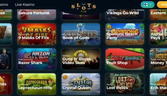 Slotsflix Casino kolikkopelit