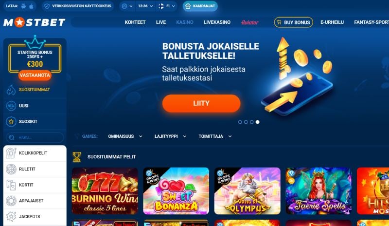 Mostbet Casino etusivu