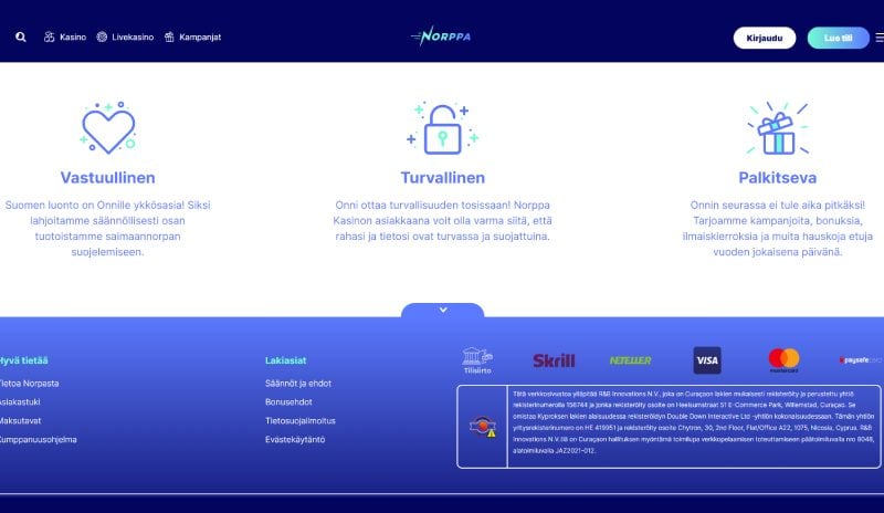 Norppa Kasino toimintaperiaatteet