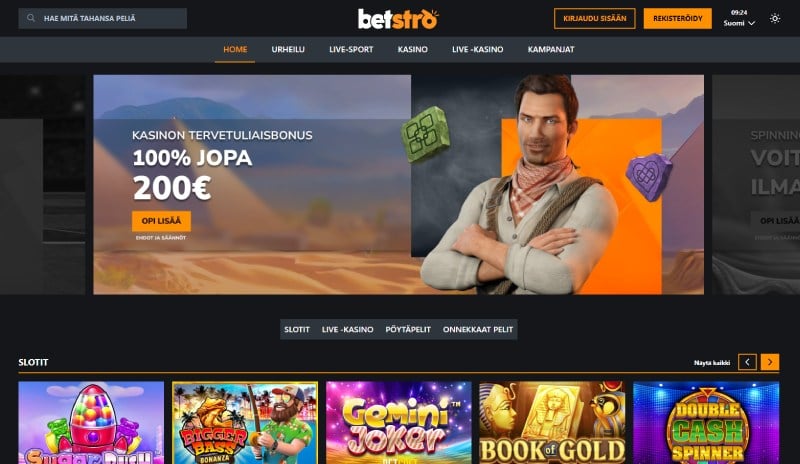 Betstro Casino etusivu