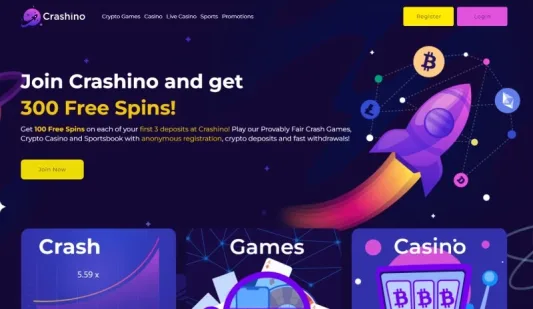 Crashino Casino etusivu