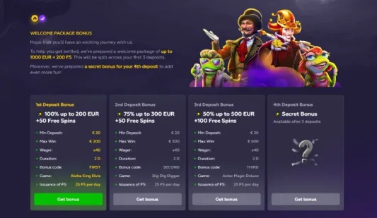 Playfina Casino tervetulobonus