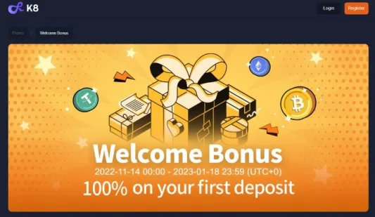 K8 Casino tervetulobonus