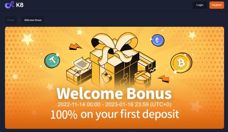 K8 Casino tervetulobonus