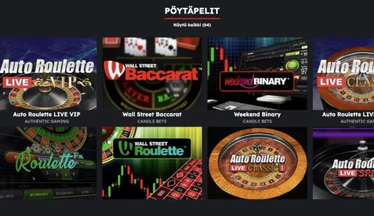 Yugibet Casino pöytäpelit