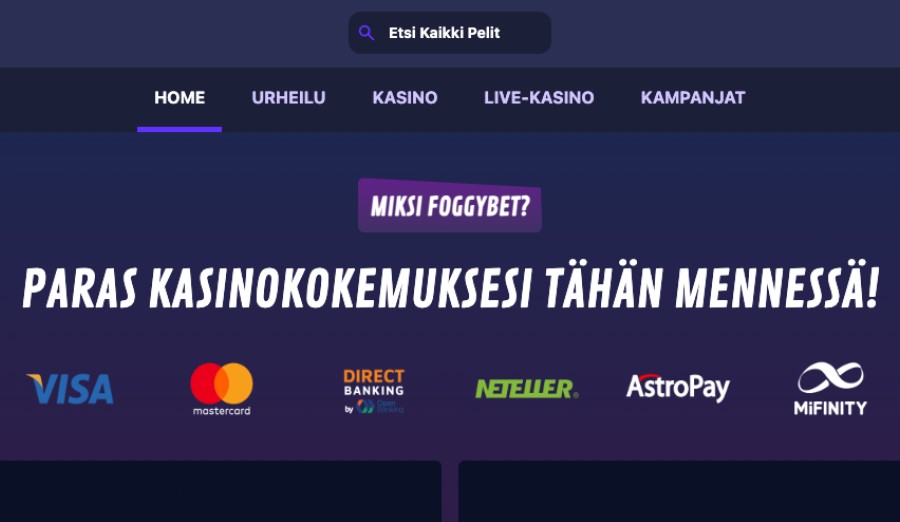 FoggyBet Casino paras kasinokokemus