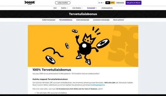 Boost Casino tervetuliaisbonus