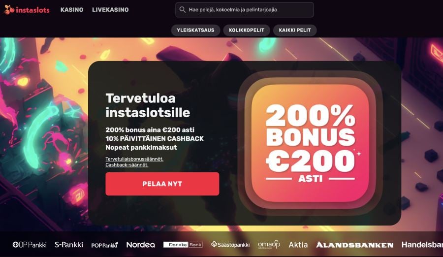 Instaslots Casino tervetuliaisbonus